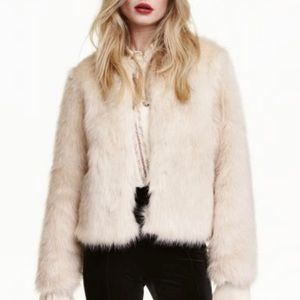 Off-white H&M faux fur jacket in US size 8 - worn a few times, great condition